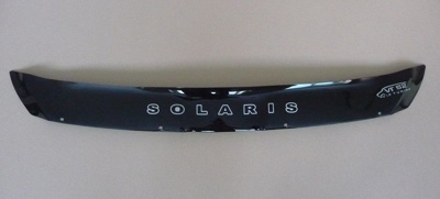 Дефлектор капота Vip tuning  Hyundai Solaris 2010-2014 короткий - фото