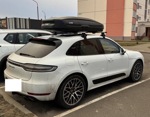 Автобокс LUX Tavr 197 черный матовый + багажник Lux D на Porsche Macan- фото3