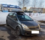 Автобокс ED Магнум 390 серый матовый + багажник Lux Hunter Toyota Corolla Verso с 2006- фото