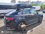 Автобокс Lux Tavr 197 черный глянец + багажник Lux Scout 2 на Geely Tugella- фото3