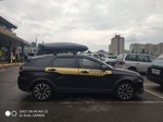 Автобокс Sotra Eclipse черный глянец + багажник Lux Scout на Lada Vesta SW Cross- фото3