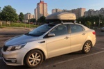 Автобокс Maxbox Pro 430 серый матовый + багажник Lux City на Hyundai Solaris 2011-2017- фото