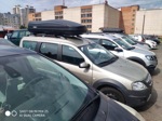 Автобокс MaxBox Pro 700 XL черный матовый + багажник Futura на Lada Largus- фото3