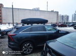 Автобокс Lux Tavr 197 черный матовый + багажник Lux Scout 2 Silver на Haval F7 2024- фото3