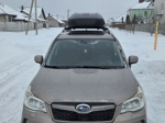 Автобокс Lux Tavr 140 черный матовый + багажник Lux Hunter на Subaru Forester c 2013- фото2