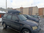 Автобокс Lux Tavr 175 черный матовый + багажник ED 311 aero на Honda CR-V с 1995- фото3