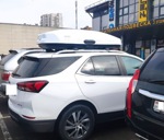 Автобокс Lux Tavr 197 белый глянец + багажник Lux Condor Black на Chevrolet Equinox 2- фото2