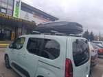 Автобокс Lux Tavr 197 черный матовый + багажник Alfa aero на Citroen Berlingo 2022- фото2