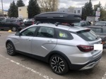 Автобокс LUX Tavr 197 черный матовый+ багажник ED 312 на Lada Vesta SW Cross NG 2023- фото3
