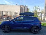 Автобокс Lux Irbis 175 черный матовый + багажник LUX Bridge Black на Belgee X50- фото2
