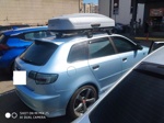 Автобокс Lux Tavr 175 серый матовый + багажник Lux Scout 2 на Audi A3 Sportback с 2008- фото3