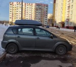 Автобокс ED Магнум 390 серый матовый + багажник Lux Hunter Toyota Corolla Verso с 2006- фото2